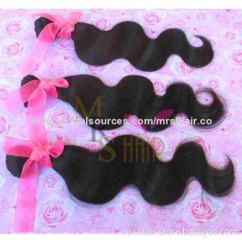 Mrs hair products, Peruvian virgin hair extension body wave Grade 6A, 100% Unprocessed human hair